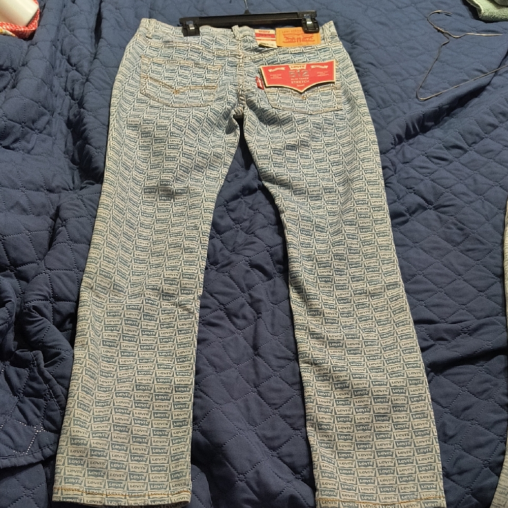 Levi's Blue Patterned Denim Jeans